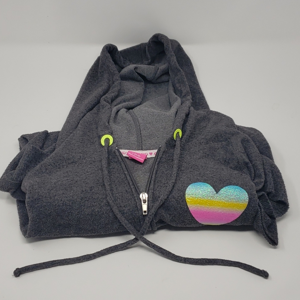 Gray Hoodie with heart decal